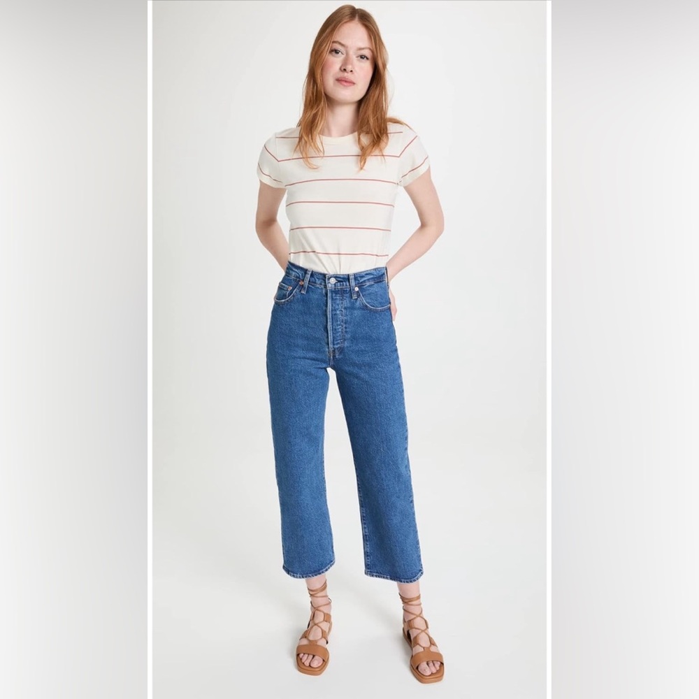 Levi’s Premium Denim Ribcage Straight Ankle in Jazz Pop Size 29
